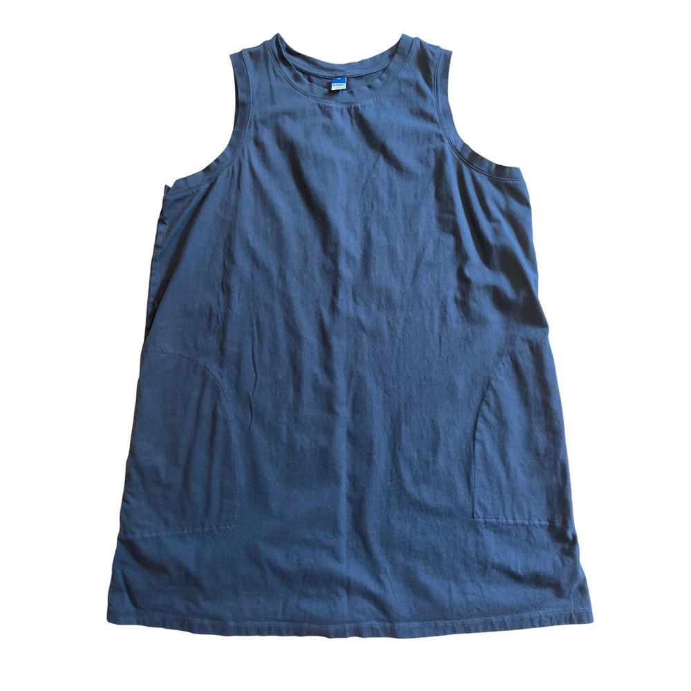 Old Navy A-Line Mini‎ Dress Panther Gray Cotton Sleeveless Pockets 2X Casual